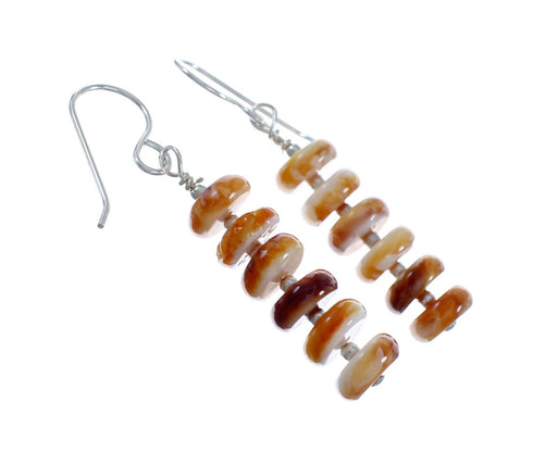 Genuine Sterling Silver Oyster Shell Bead Hook Dangle Earrings AX129913